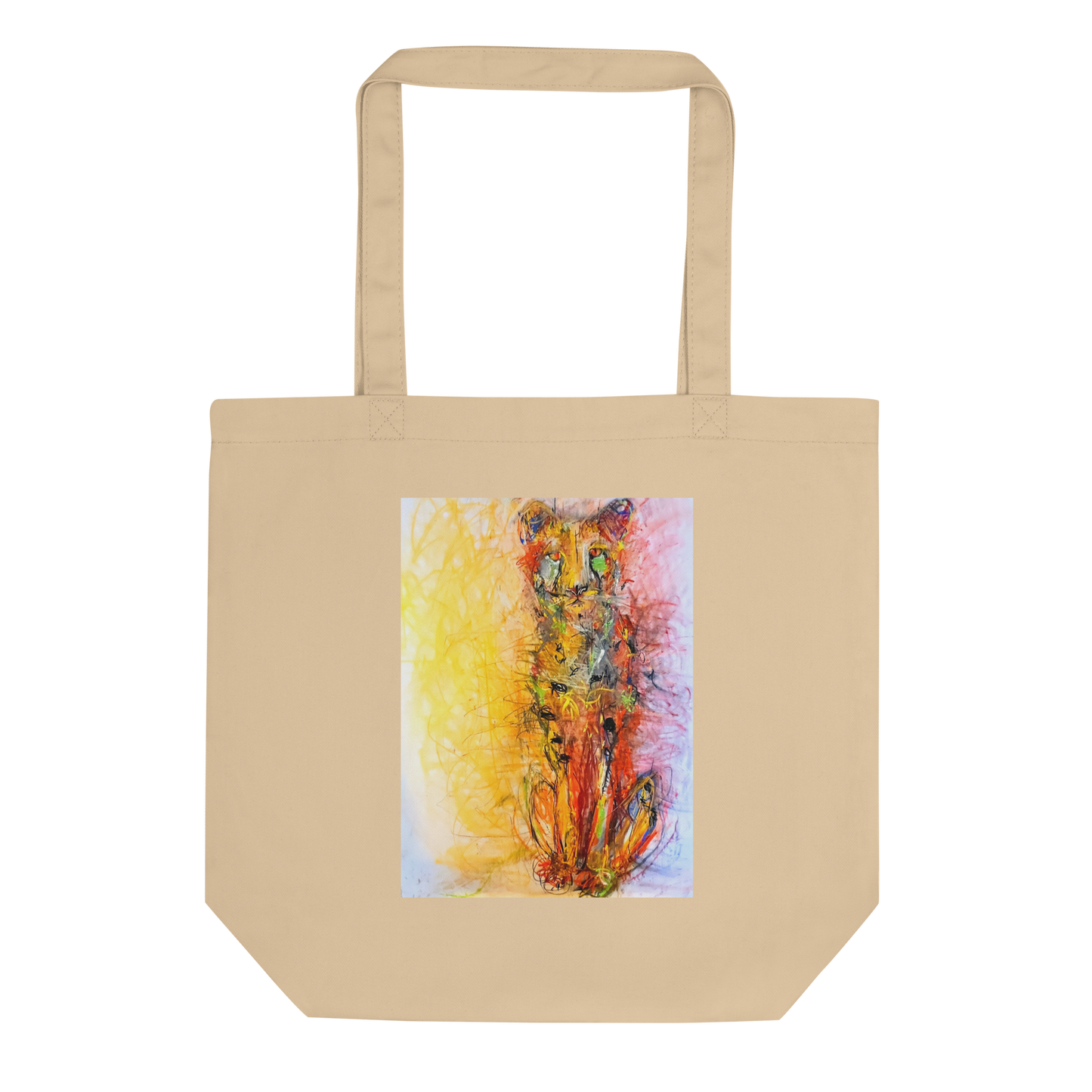 Animal Artwork Organic Cotton Tote bag | "Cheetah - The Long Wait" by Lucia Colella Art